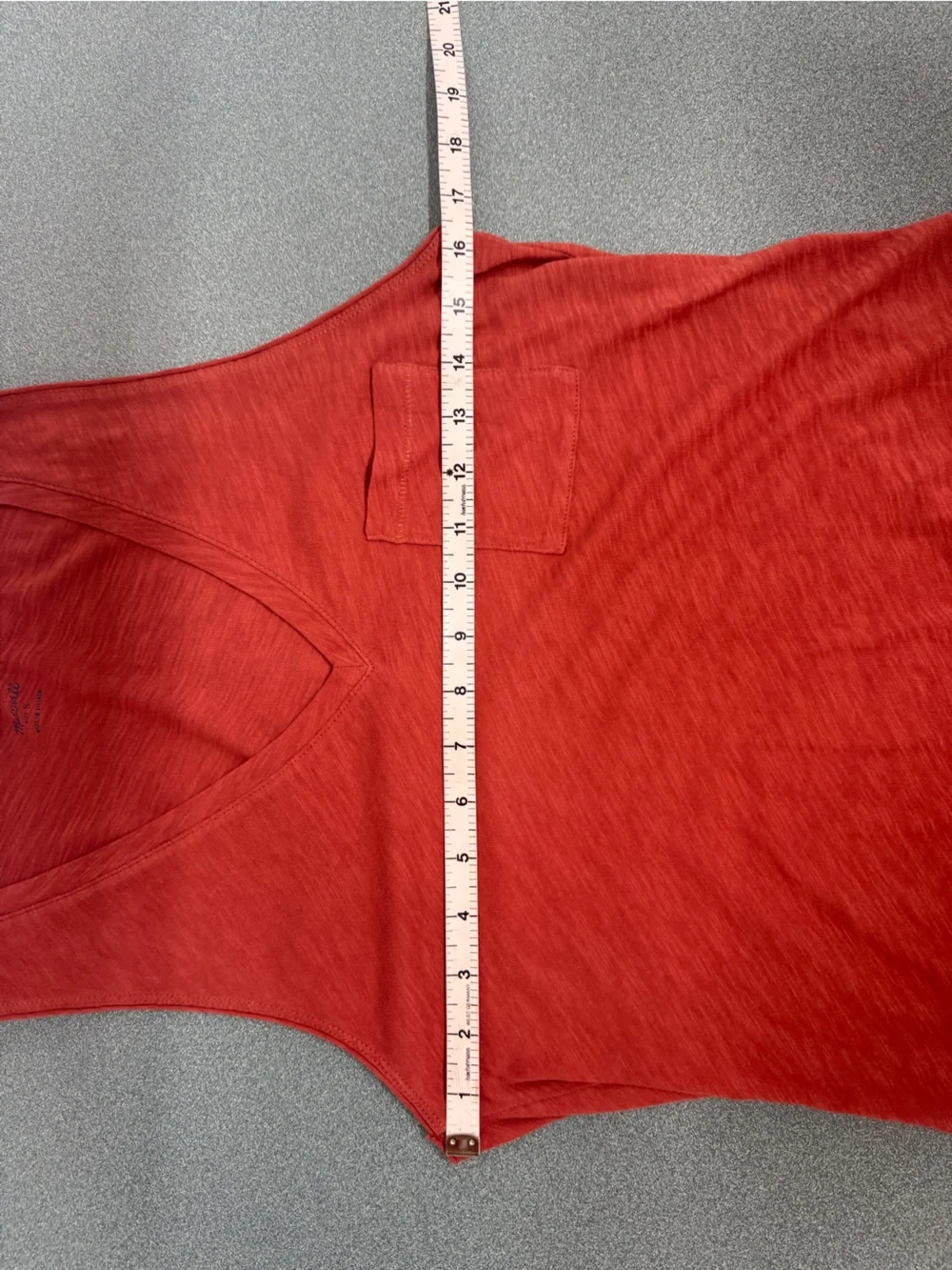 Madewell V-Neck Pocket Tank Top - Rust Red Women’s Small